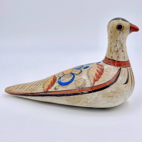 Tonala Other - Tonala Hand Painted Bird Figurine Ceramic Mexican Pottery Art Glazed VTG Dove